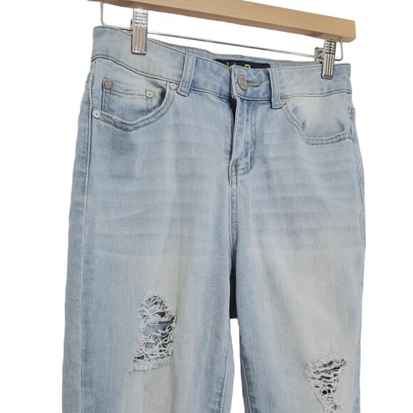 Indigo Rein | Distressed Trashed Light Wash Skinny Jeans - Picture 2 of 10